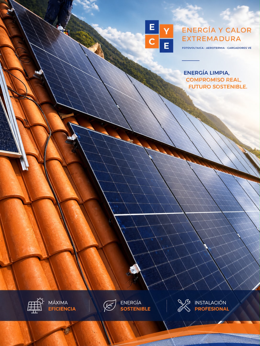 Instalación fotovoltaica sobre tejado de vivienda unifamiliar en Extremadura — energía solar con compromiso sostenible