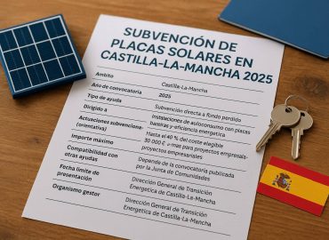 Subvención de placas solares en Castilla-La Mancha 2025