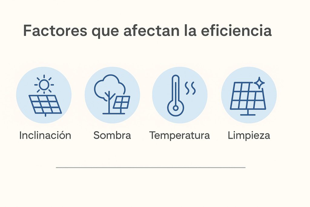 factores que influyen en la eficiencia de un panel solar