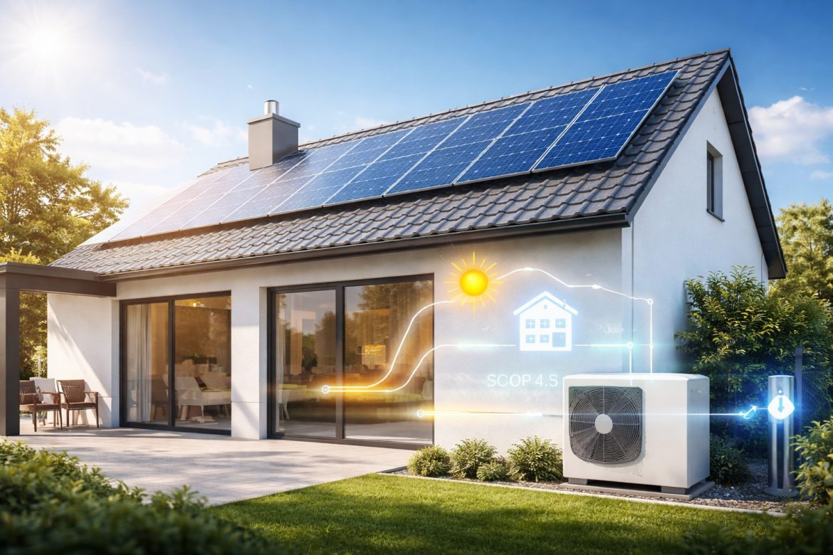 Dimensionamiento óptimo de aerotermia con fotovoltaica: equilibrio energético anual y rentabilidad real