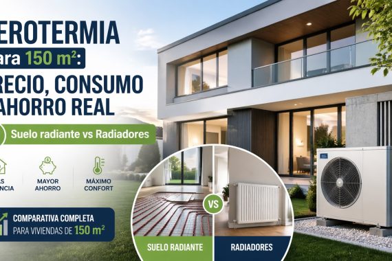 Aerotermia para 150 m²: precio real, consumo y cómo elegir la mejor opción
